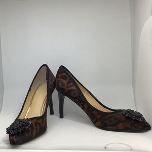 C. Wonder Calf Hair Pointy Toe Pumps W/ Crystal 🚫